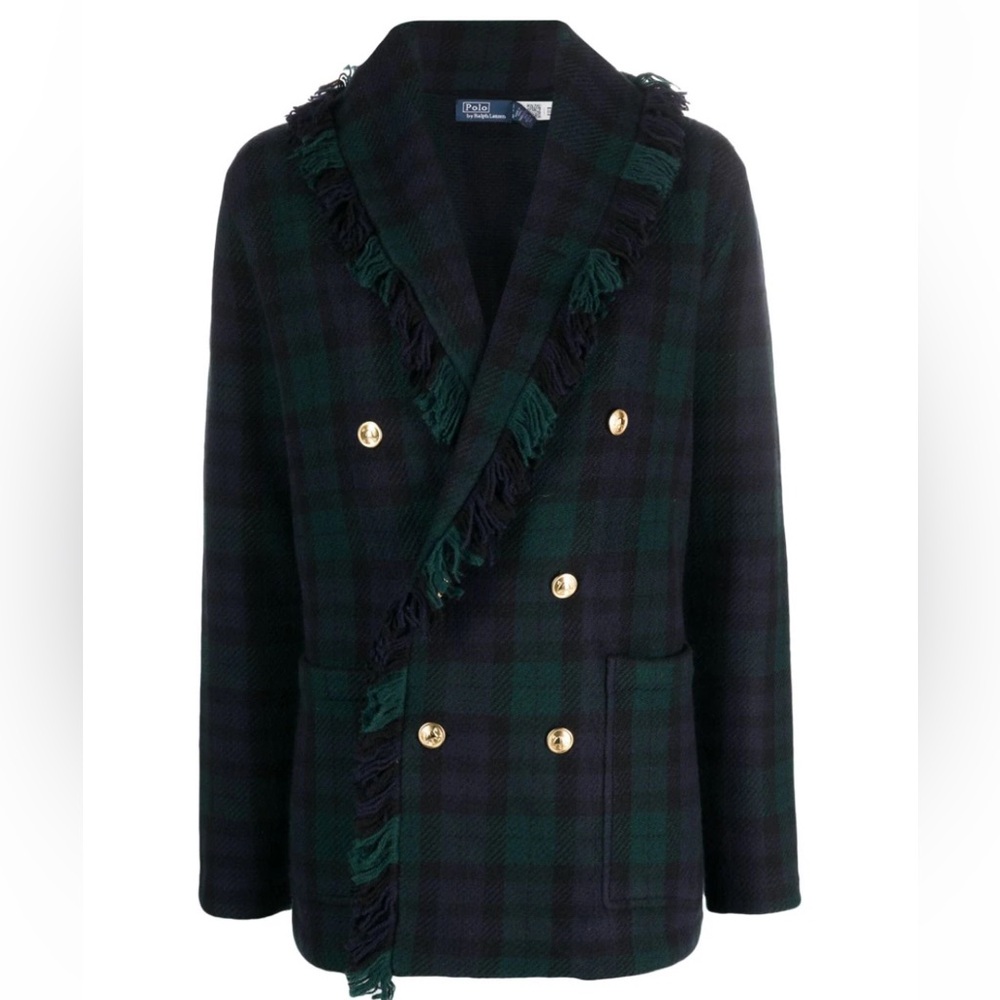 Polo Ralph Lauren Plaid Double Breasted Wool Blazer